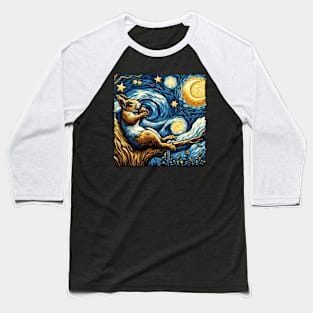 Starry Night Squirrel Whispers, Tee Triumph for Wildlife Devotees Baseball T-Shirt